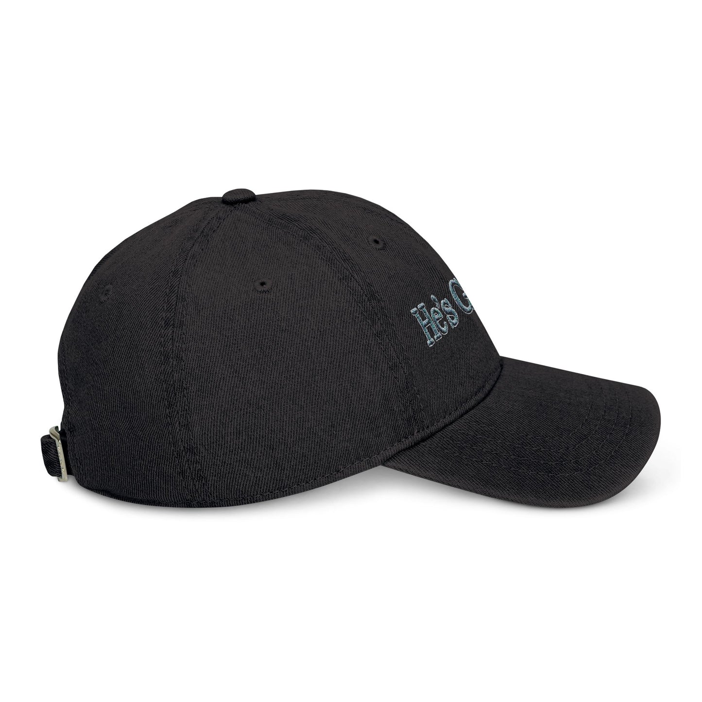 He's Golfing Denim Embroidered Hat — Casual Golf Cap for Him