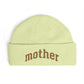 Mother Cuff Beanie — Gold Glitter Embroidered Knit Hat for Moms