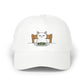 Dad Cap — Grumpy Cat at Dinner Embroidered Hat Hats Printify White One size