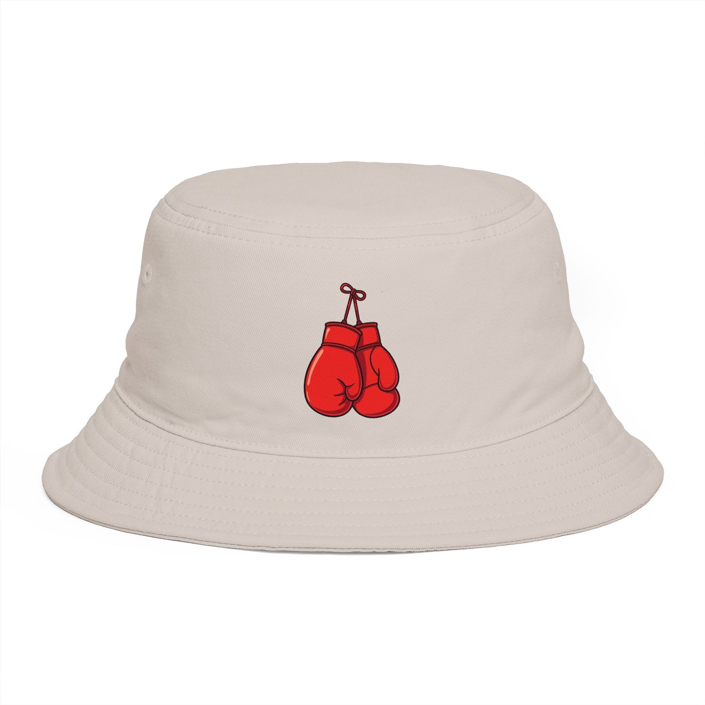 Boxing Gloves Buckethat - Retro Sport Embroidered Bucket Hat Hats Printify One size Bone