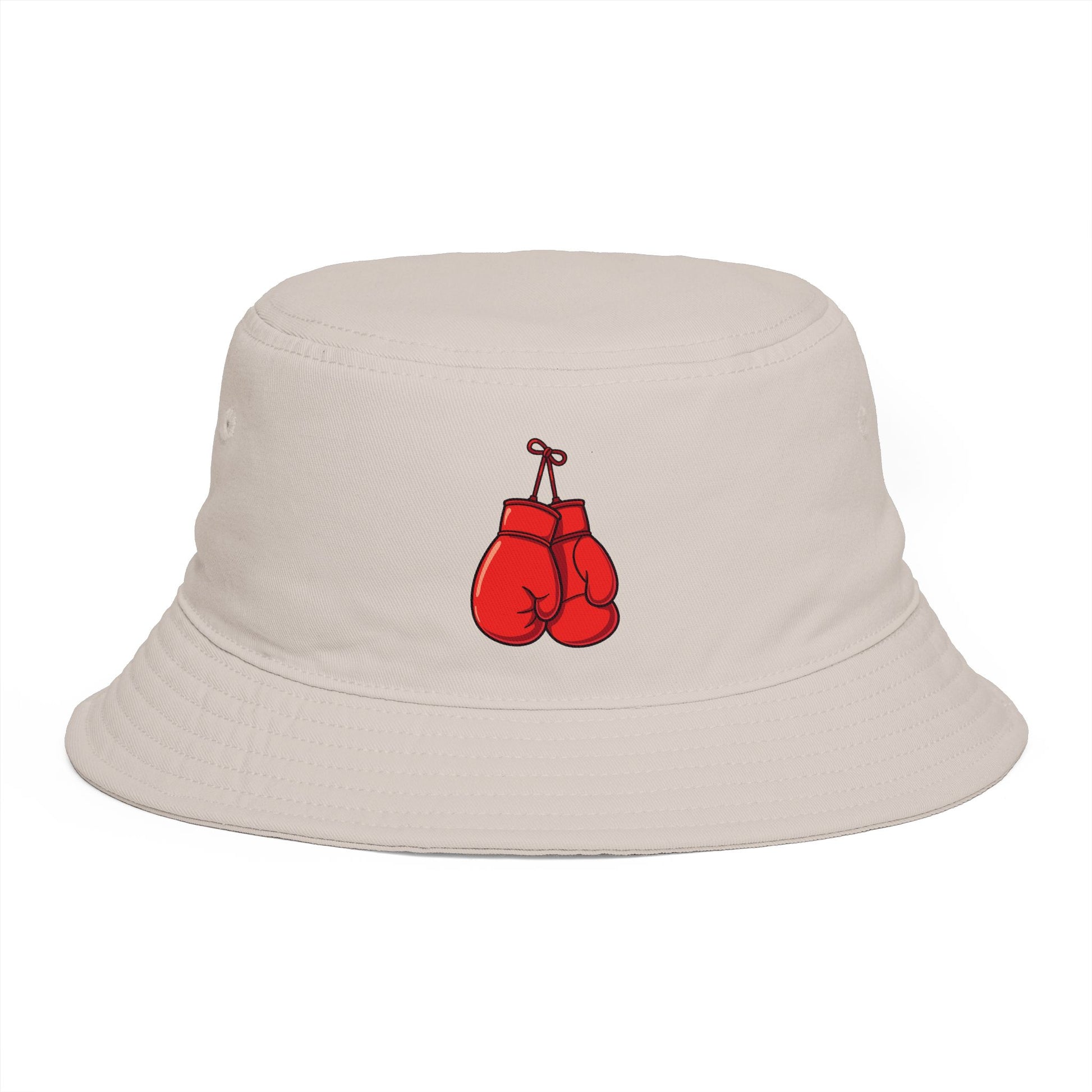 Boxing Gloves Buckethat - Retro Sport Embroidered Bucket Hat Hats Printify One size Bone