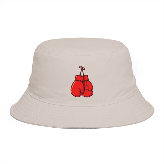 Boxing Gloves Buckethat - Retro Sport Embroidered Bucket Hat Hats Printify One size Bone