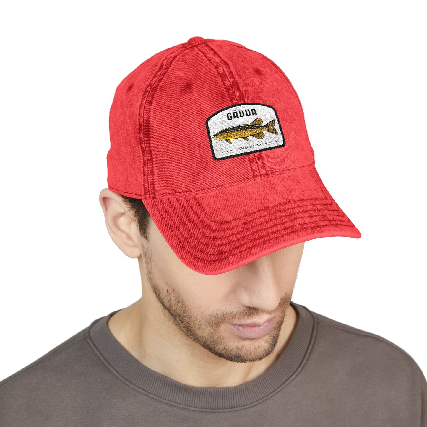 Vintage Fish Embroidered Cap Hats Printify