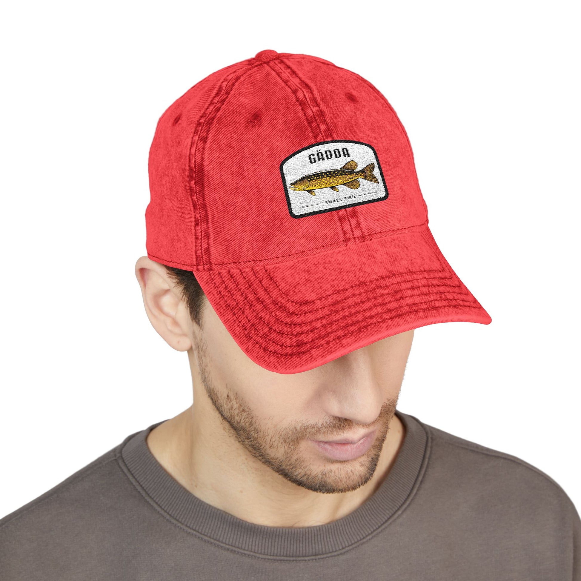 Vintage Fish Embroidered Cap Hats Printify