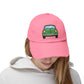Distressed Cap — Retro Green Car Graphic Hat