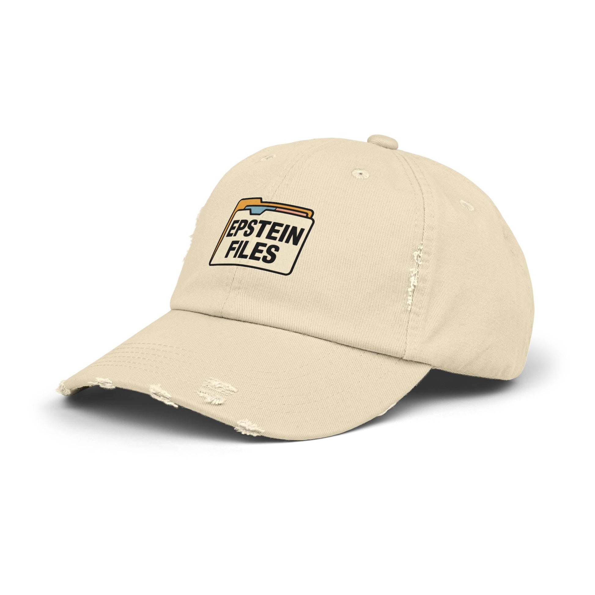 Distressed Cap — "Epstein Files" Vintage Folder Patch Hats Printify