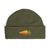 Embroidered Carrot Cuff Beanie Hats Printify One size Army