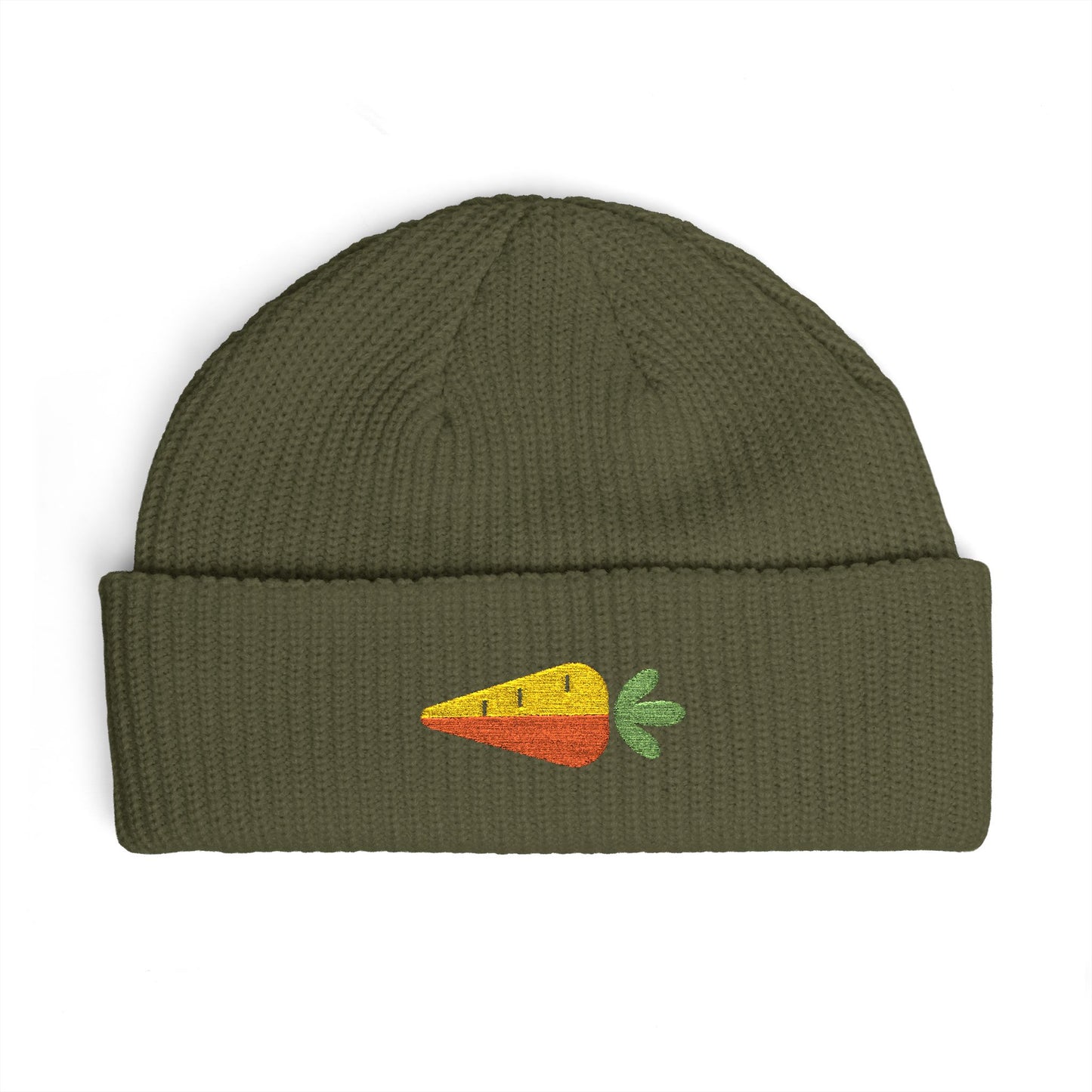 Embroidered Carrot Cuff Beanie Hats Printify One size Army