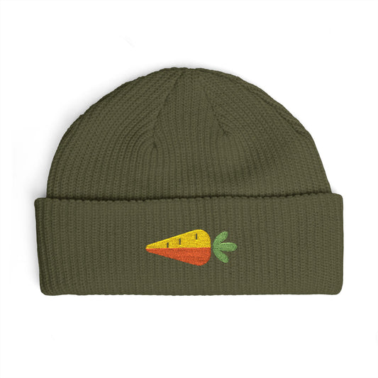 Embroidered Carrot Cuff Beanie Hats Printify One size Army