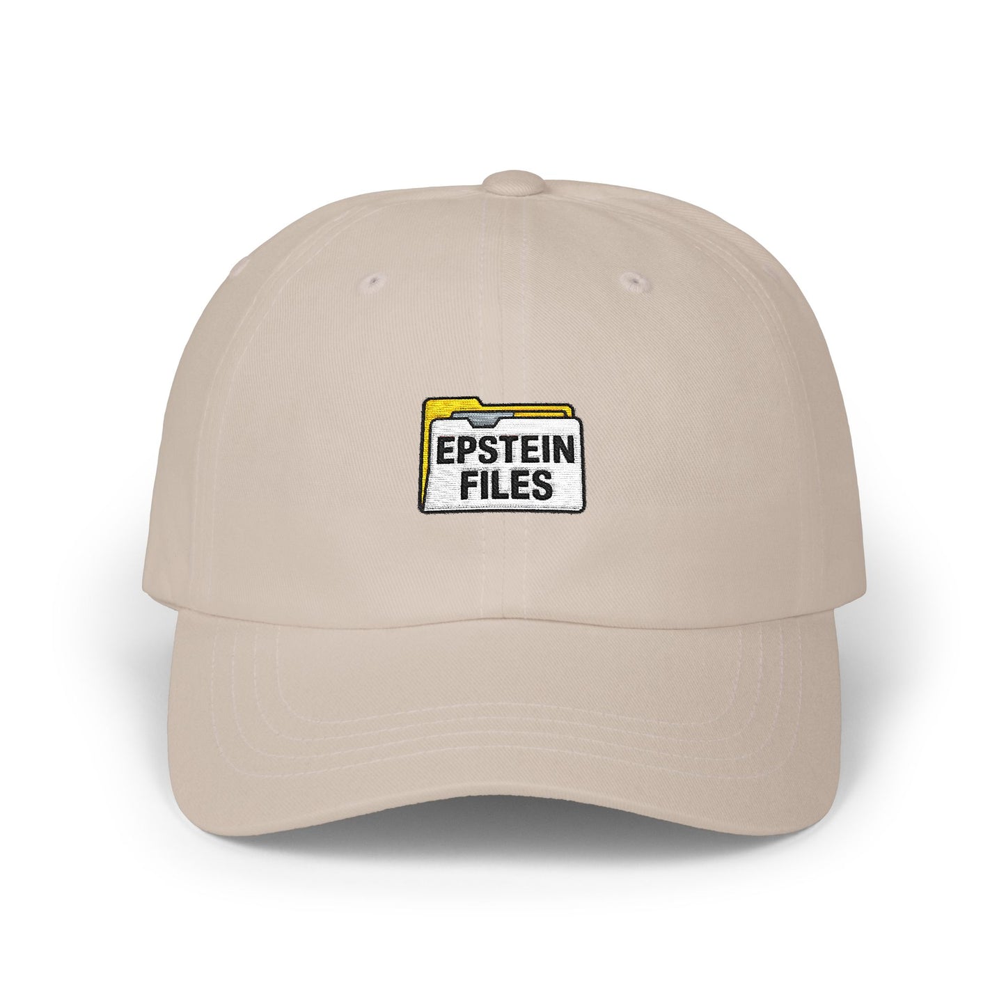 Dad Cap — "Epstein Files" Embroidered Archive Logo Hat Hats Printify Stone One size