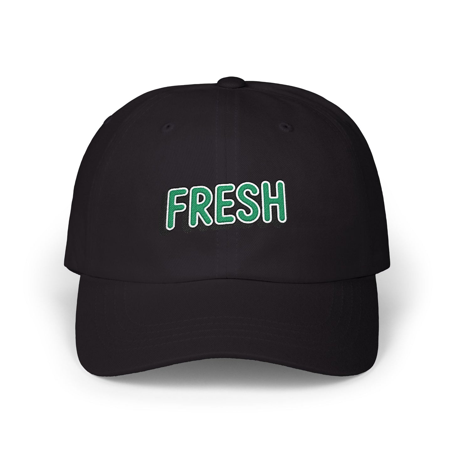 Fresh Embroidered Dad Cap — White Casual Baseball Hat Hats Printify Black One size