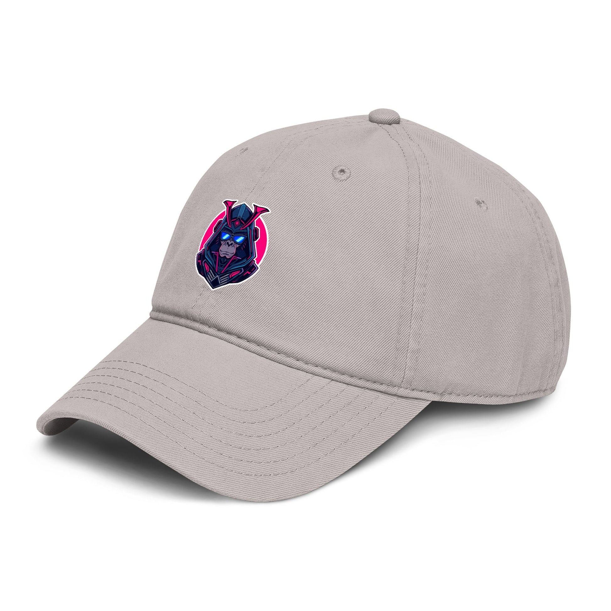 Embroidered Neon Samurai Baseball Cap — Washed Cotton Hat Hats Printify