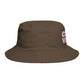 Chill Vibes Bucket Hat — Retro Pink Text Cotton Sun Hat