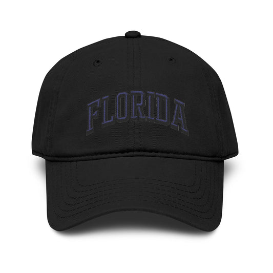 Florida Embroidered Washed Baseball Cap Hats Printify One size Black