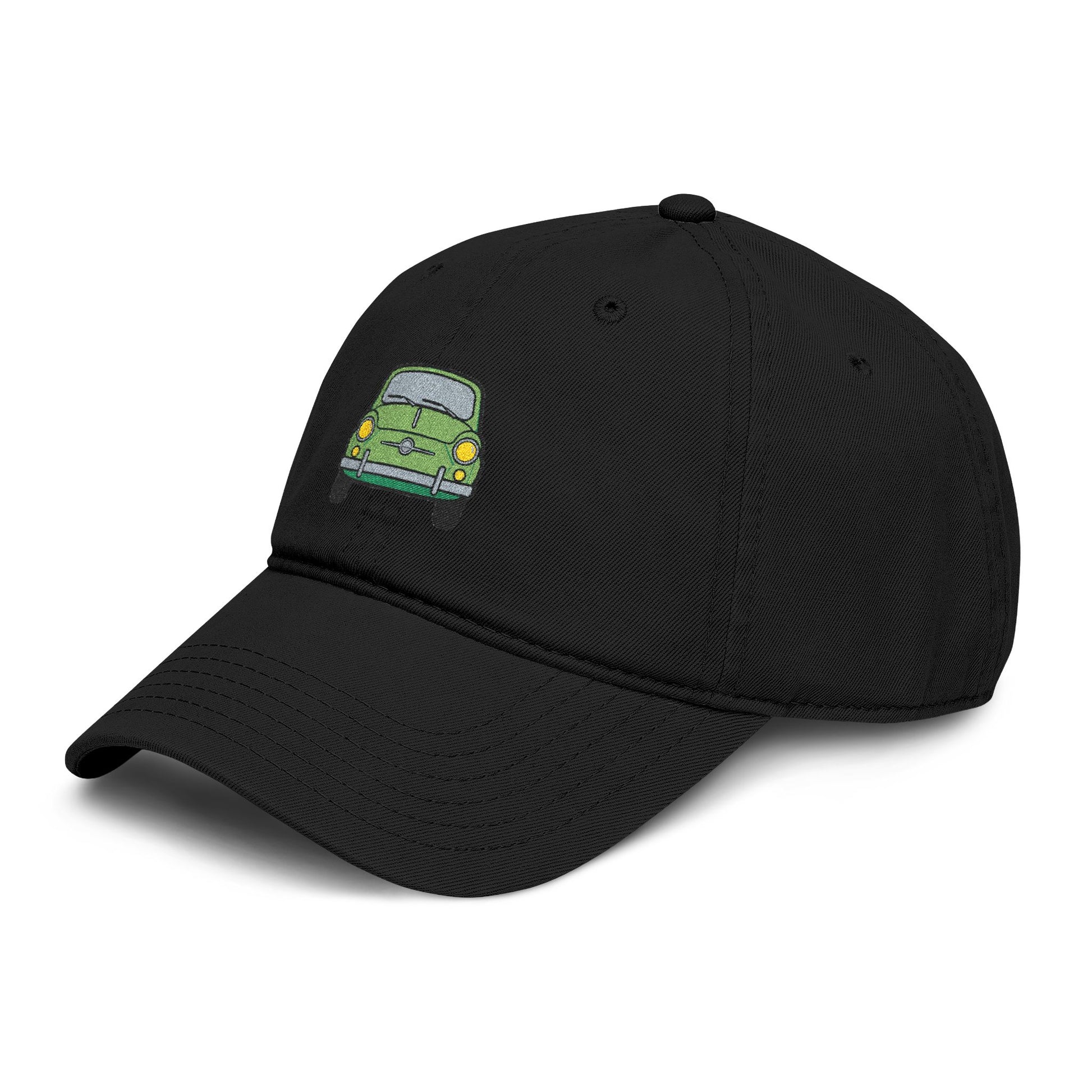 Vintage Green Car Embroidered Baseball Cap — Washed Cotton Dad Hat Hats Printify