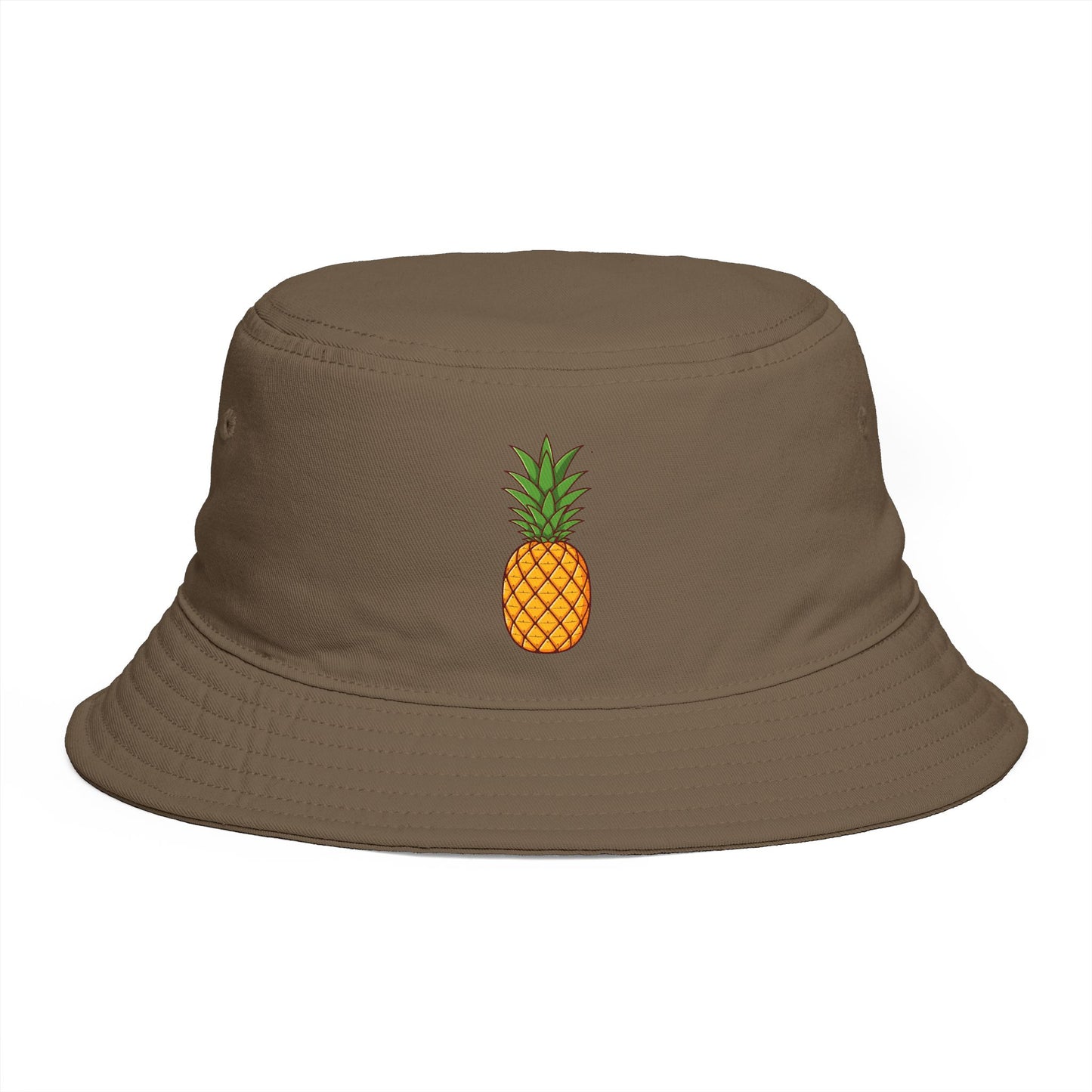Pineapple Embroidered Bucket Hat — Tropical Summer Sun Hat Hats Printify