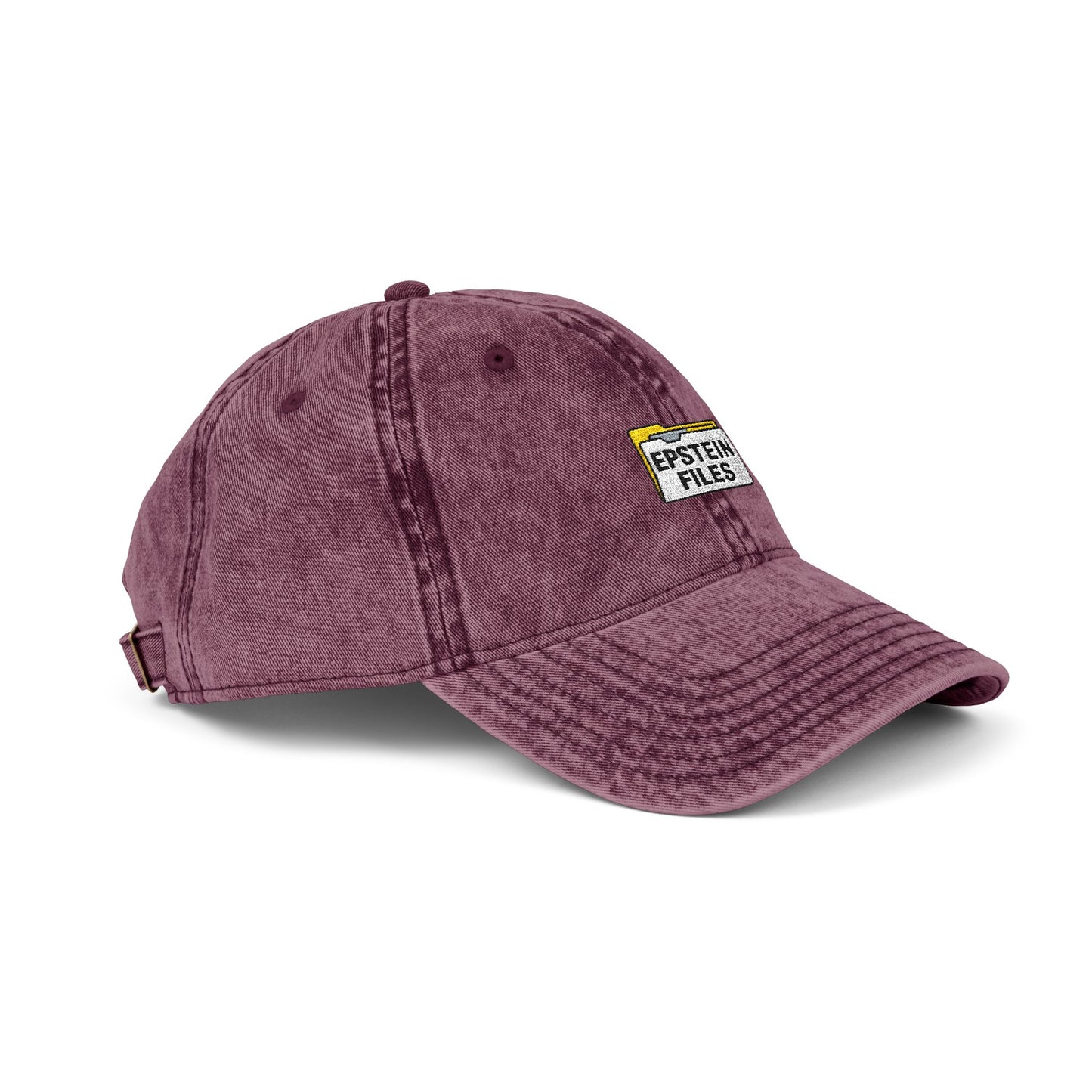Embroidered Vintage Cap — "Epstein Files" Patch Dad Hat Hats Printify