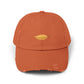 Distressed Black Cap with Golden Leaf Embroidery — Casual Fall Baseball Hat Hats Printify Burnt Orange One size