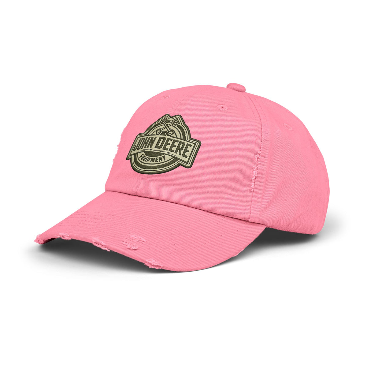 Distressed John Deere Logo Cap — Vintage Farm Equipment Baseball Hat