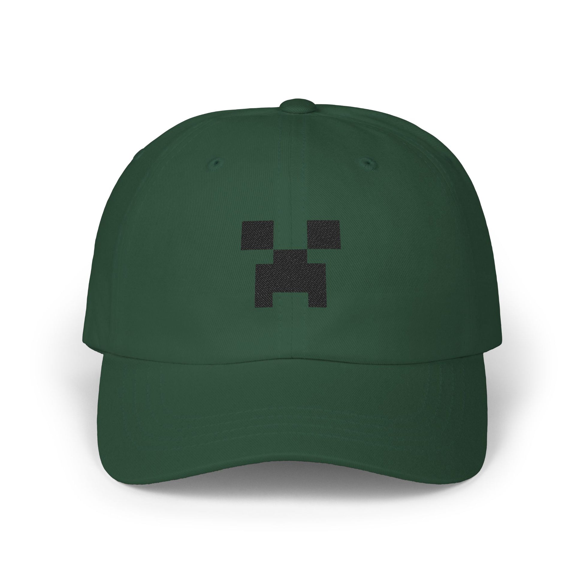Pixel Creeper Face Cap | Classic Dad Cap, Gaming Dad Hat Hats Printify Spruce One size