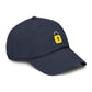 Embroidered Yellow Padlock Baseball Cap — Washed Cotton Dad Hat Hats Printify