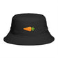 Carrot Emoji Bucket Hat — Cute Vegetable Graphic Summer Hat Hats Printify One size Black