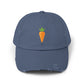 Carrot Patch Distressed Cap — Cute Embroidered Vegetable Baseball Hat Hats Printify Scotland Blue One size