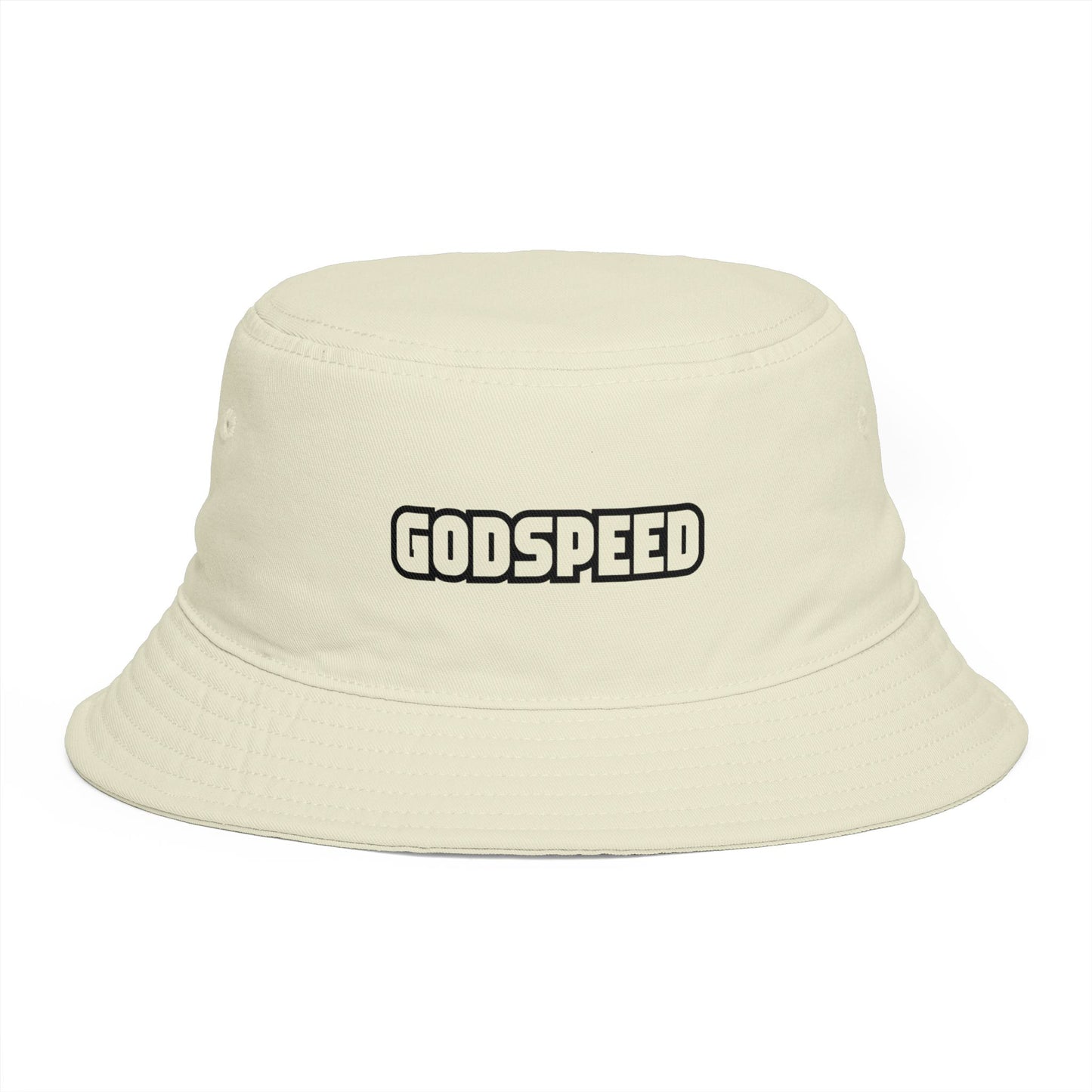 Godspeed Bucket Hat — Retro Script Embroidered Brown Sun Hat Hats Printify