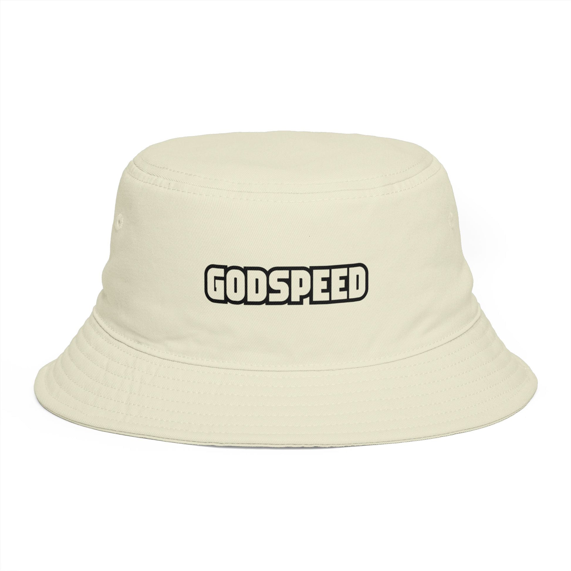 Godspeed Bucket Hat — Retro Script Embroidered Brown Sun Hat Hats Printify