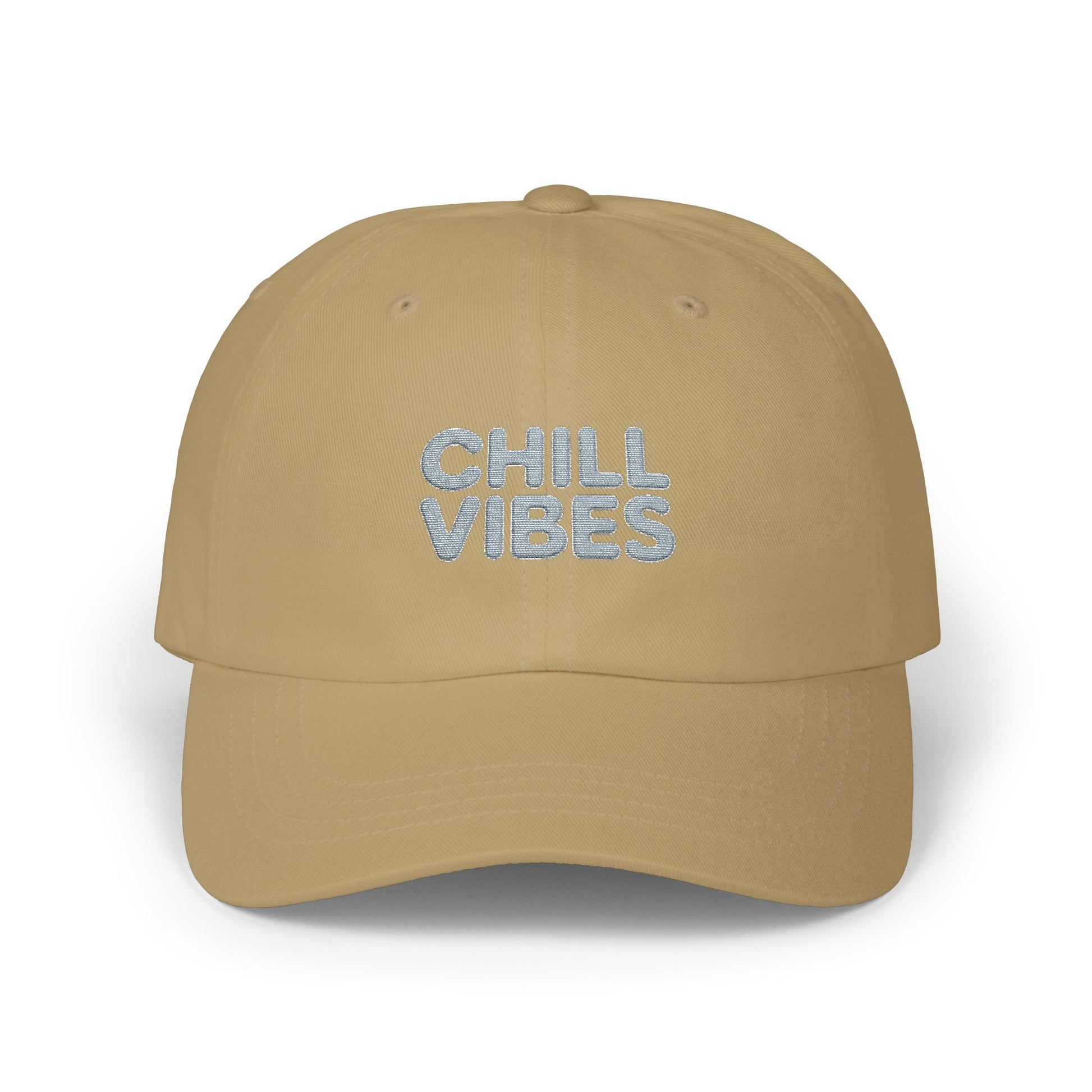 Dad Cap — "Chill Vibes" Embroidered Baseball Hat Hats Printify Khaki One size