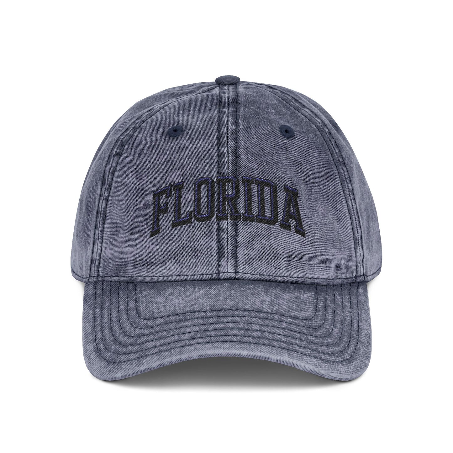 Florida Vintage Embroidered Cap - Washed Red Dad Hat Hats Printify One size Navy
