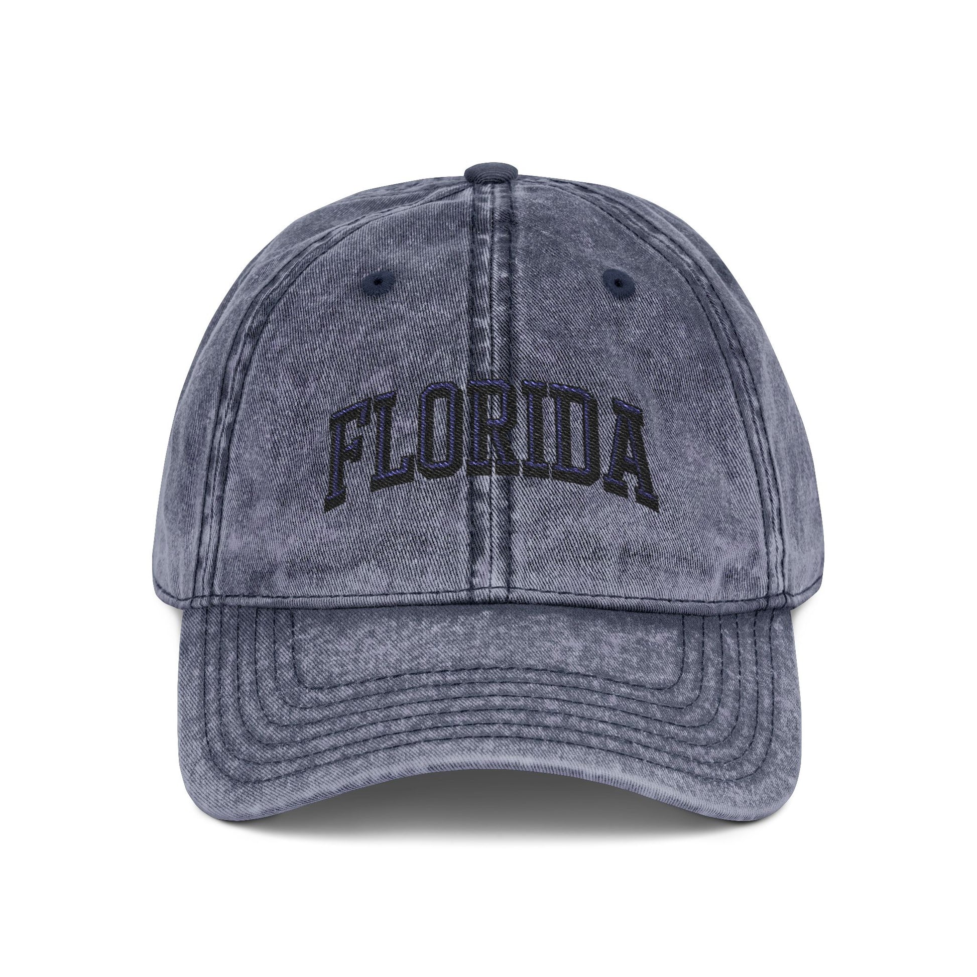 Florida Vintage Embroidered Cap - Washed Red Dad Hat Hats Printify One size Navy