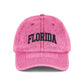 Florida Vintage Embroidered Cap - Washed Red Dad Hat Hats Printify One size Pink