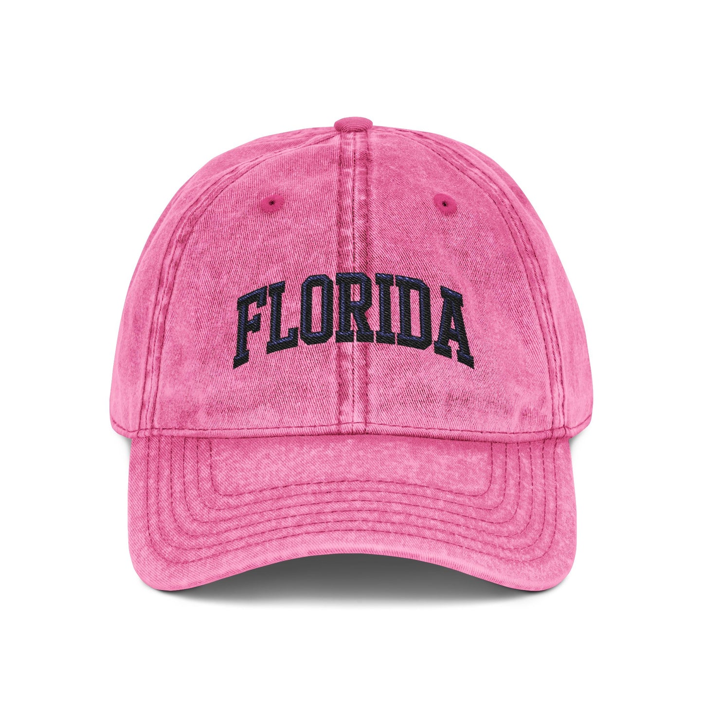 Florida Vintage Embroidered Cap - Washed Red Dad Hat Hats Printify One size Pink