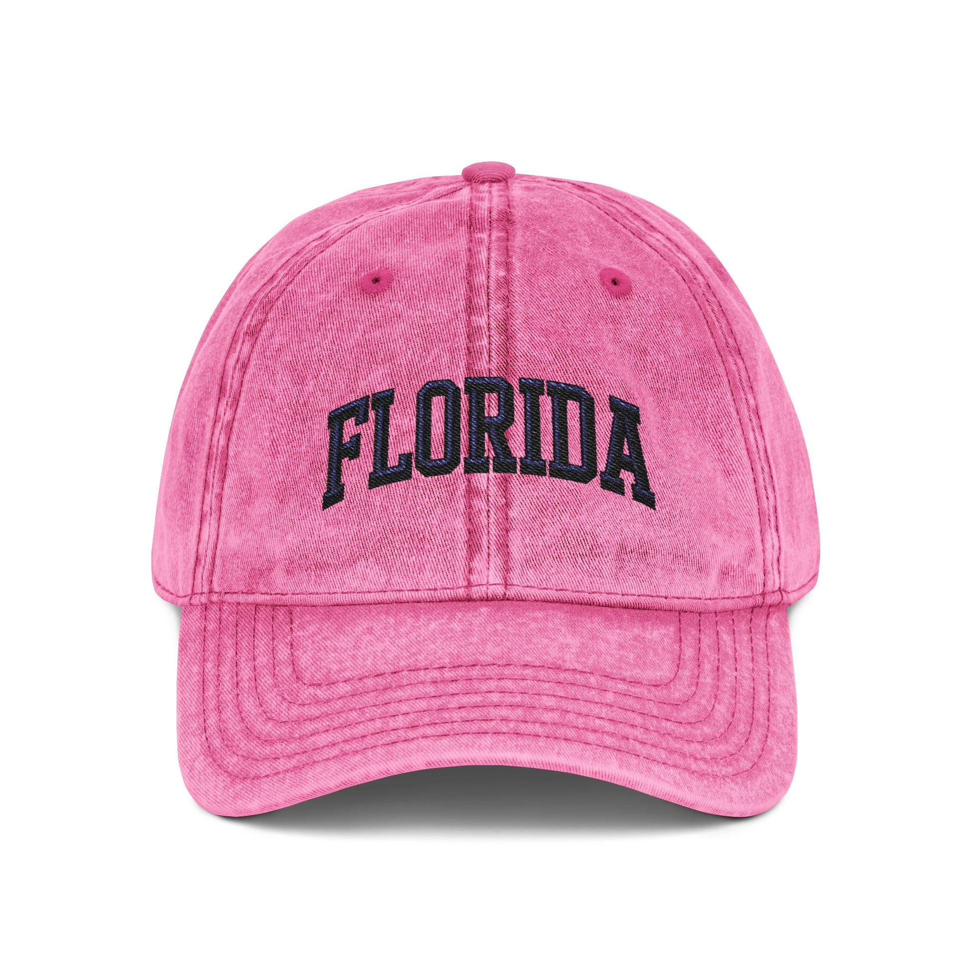 Florida Vintage Embroidered Cap - Washed Red Dad Hat Hats Printify One size Pink