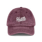 Hustle Embroidered Vintage Baseball Cap — Washed Red Dad Hat Hats Printify One size Maroon