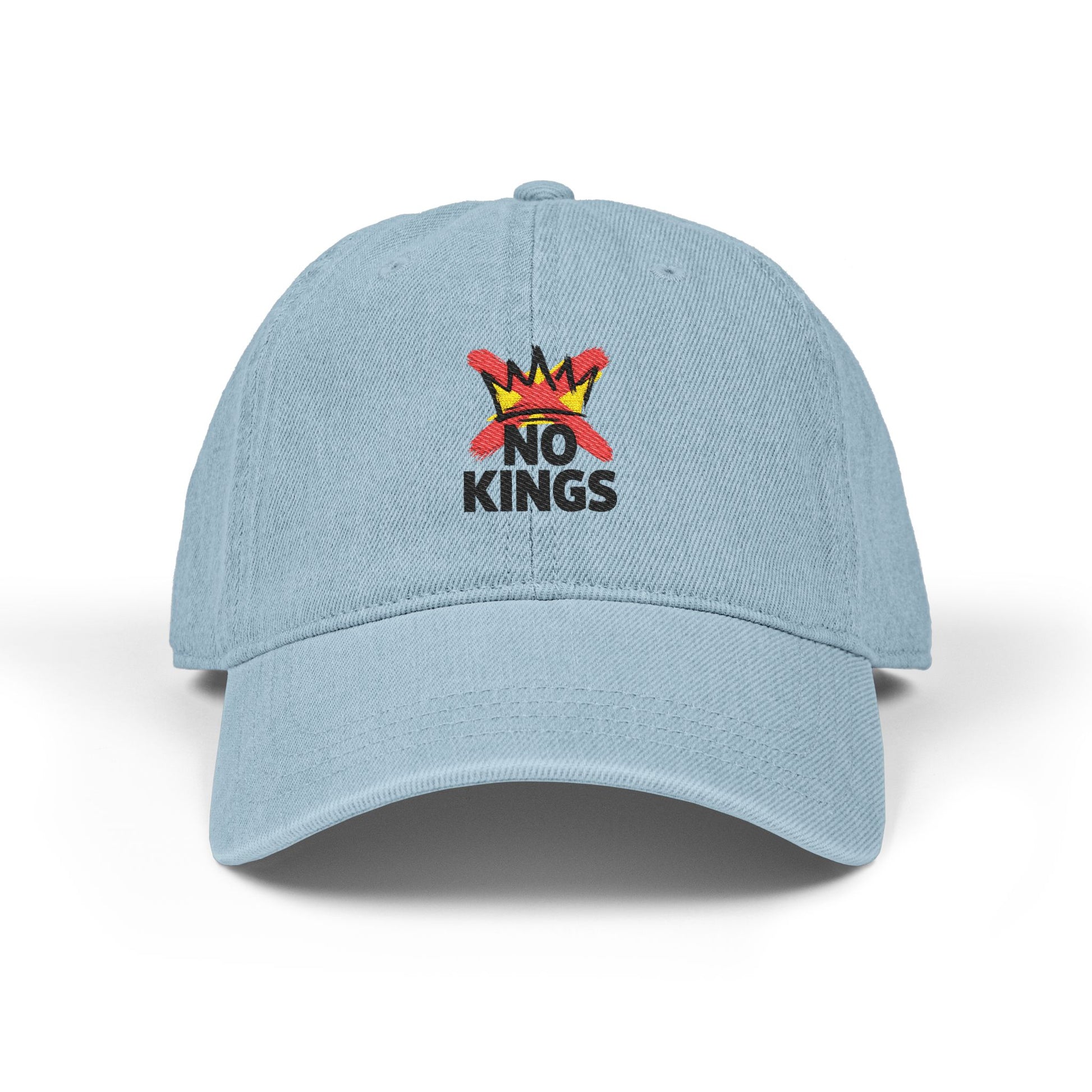 Embroidered Flame Cross Denim Hat - Vintage Streetwear Cap Hats Printify One size Light Blue