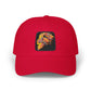 Dad Cap — Embroidered Fiery Lion Patch Baseball Hat Hats Printify One size Cranberry