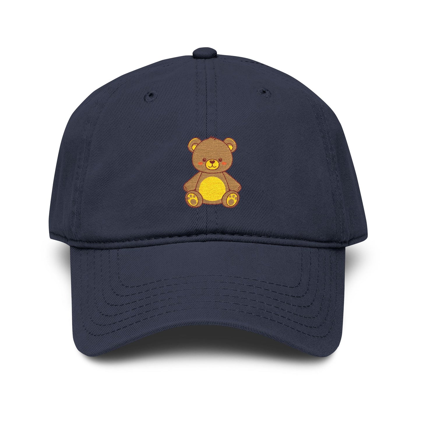 Embroidered Golden Teddy Baseball Cap Hats Printify One size Navy