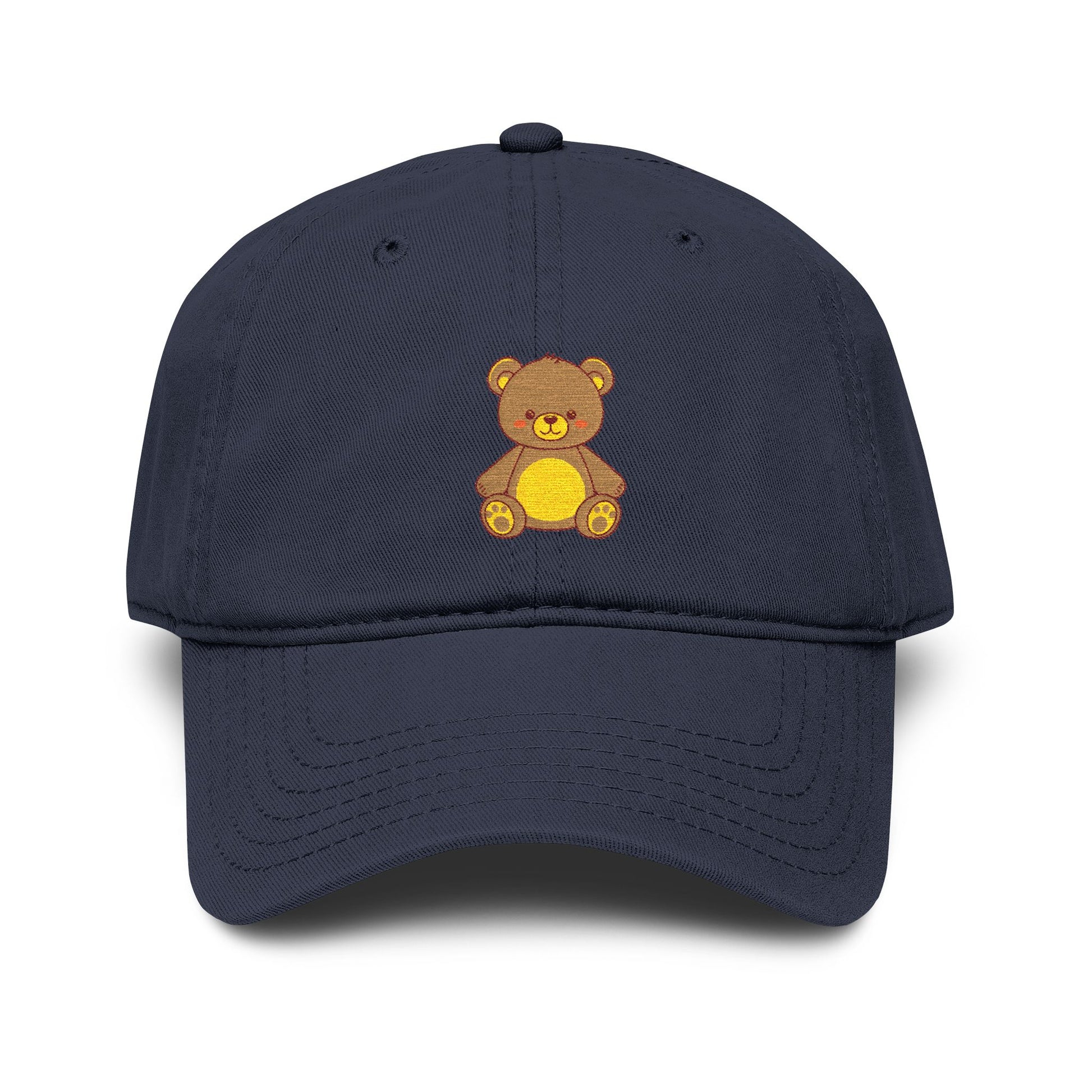 Embroidered Golden Teddy Baseball Cap Hats Printify One size Navy