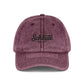 Vintage Embroidered Cap — "Schrute Farms" Retro Dad Hat Hats Printify One size Maroon