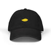 Embroidered Yellow Leaf Denim Hat — Minimal Nature Baseball Cap Hats Printify One size Black