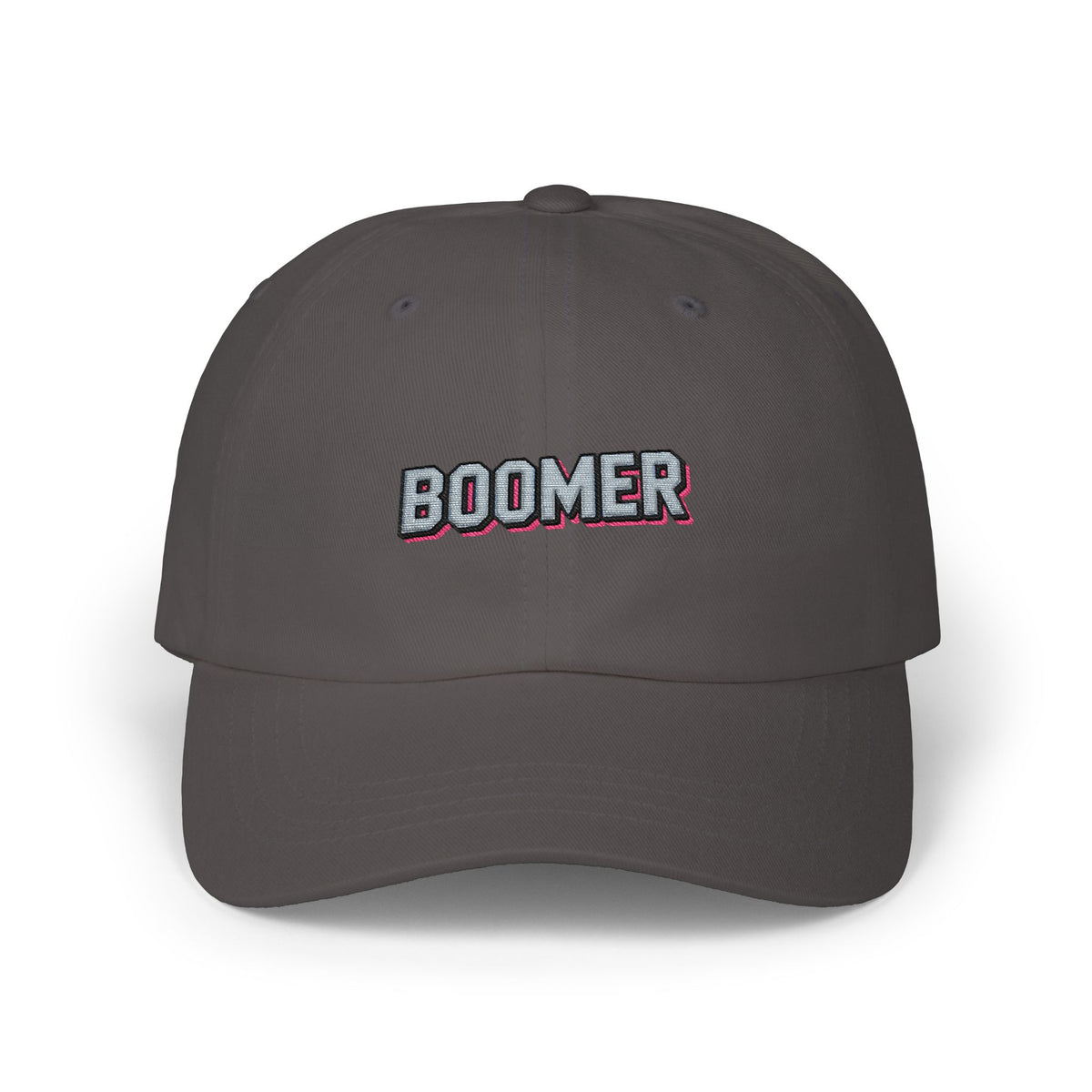 Boomer Embroidered Dad Cap – Retro Patch Baseball Hat Hats Printify Dark Grey One size