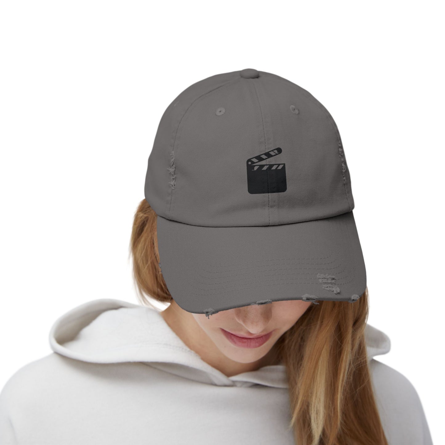 Distressed Black Baseball Cap — Vintage Ripped Dad Hat