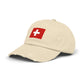 Swiss Flag Distressed Cap — Vintage Red Cross Baseball Hat Hats Printify