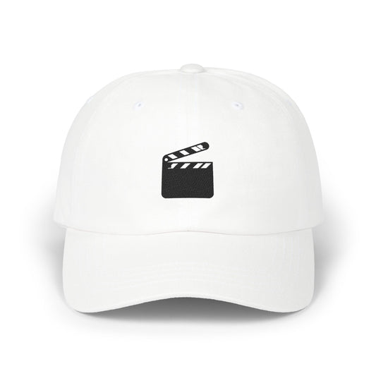 Dad Cap with Film Clapper Embroidery – Movie Director Hat Hats Printify White One size