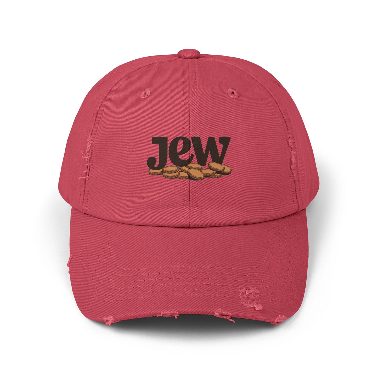 Distressed Coffee Bean Cap — Java Logo Dad Hat Hats Printify Dashing Red One size