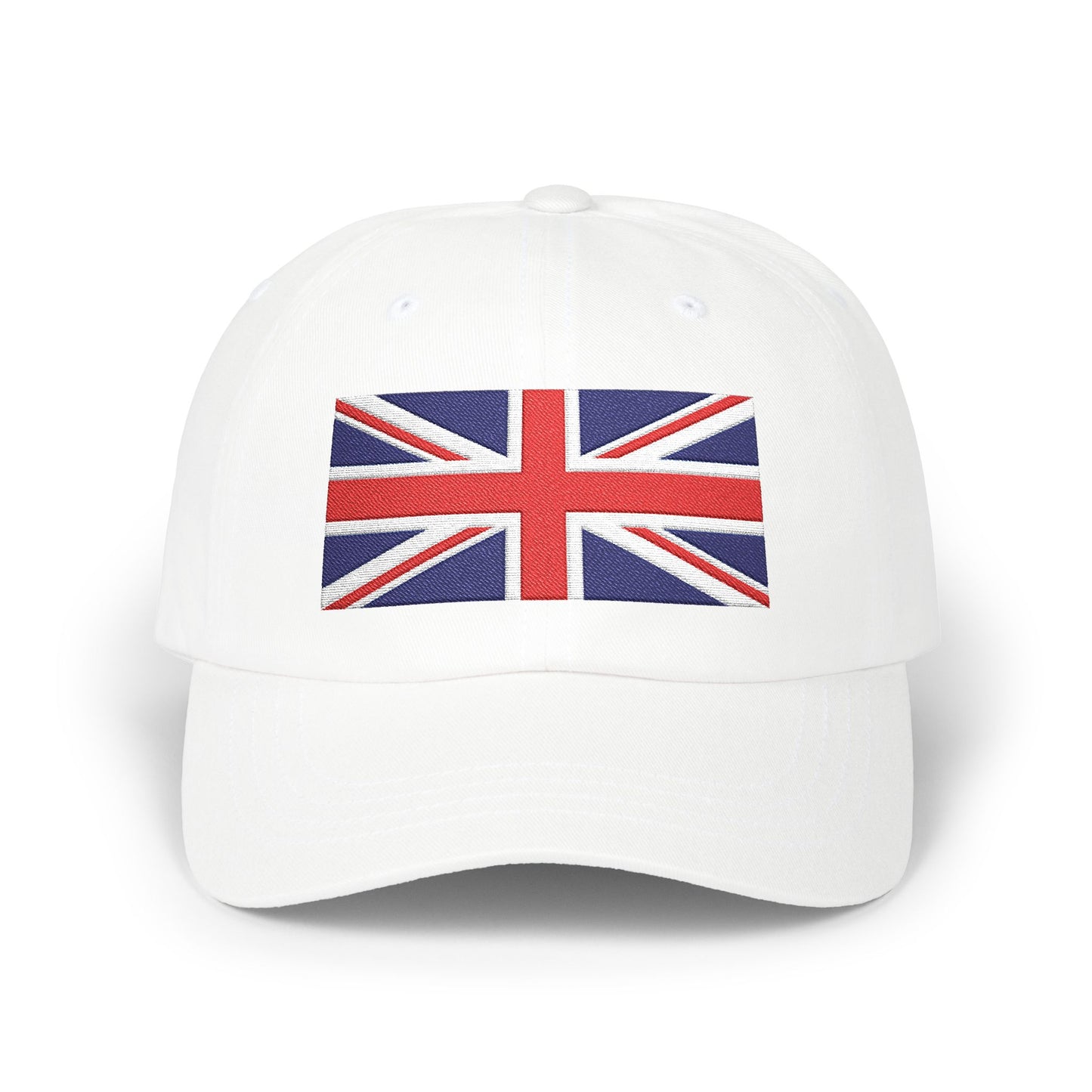 Union Jack Embroidered Dad Cap Hats Printify White One size