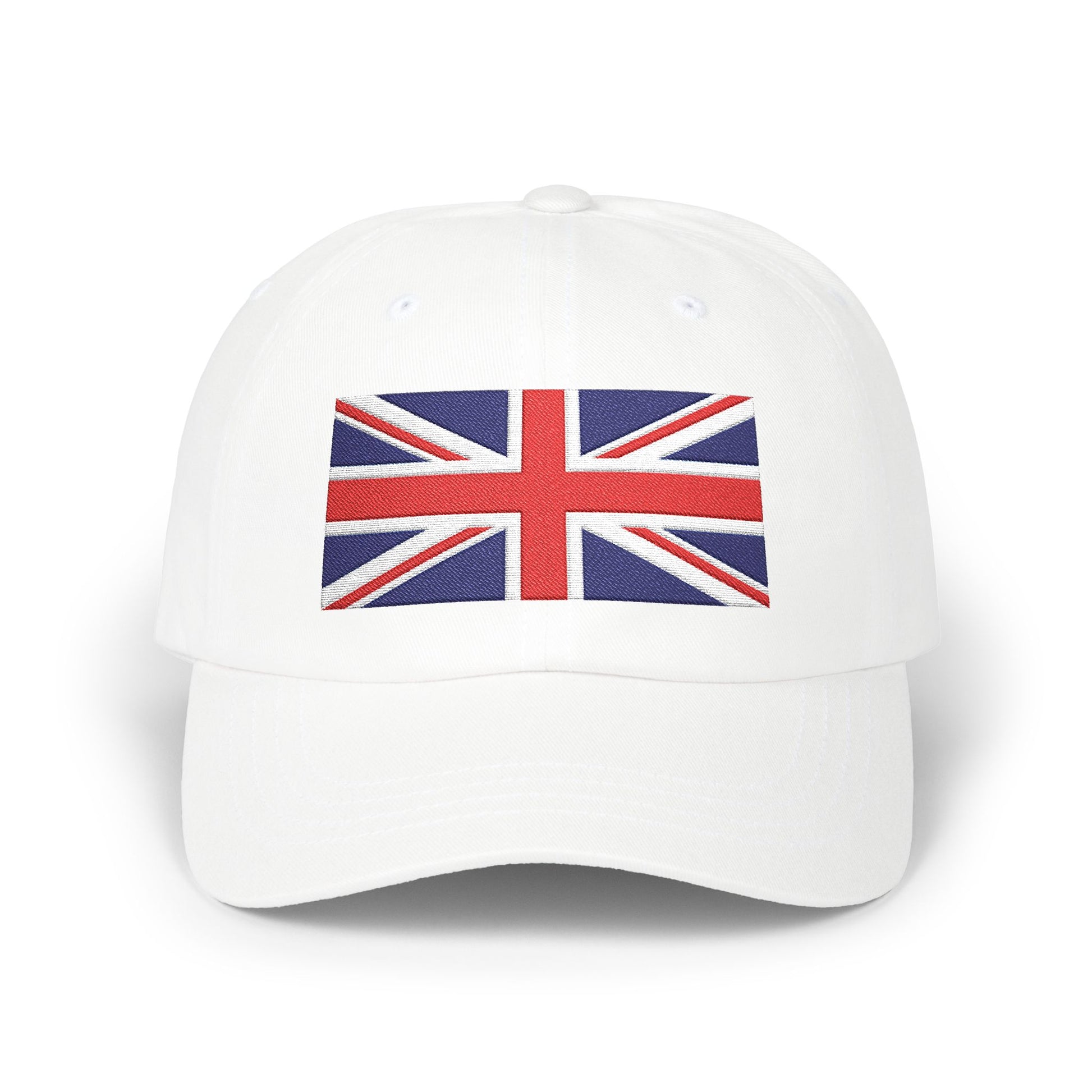 Union Jack Embroidered Dad Cap Hats Printify White One size