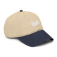 Hustle Washed Baseball Cap — Vintage Script Embroidered Hat Hats Printify